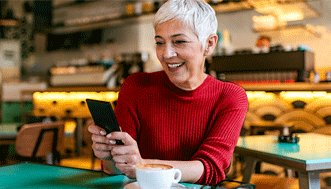 Woman looking at mobile phone